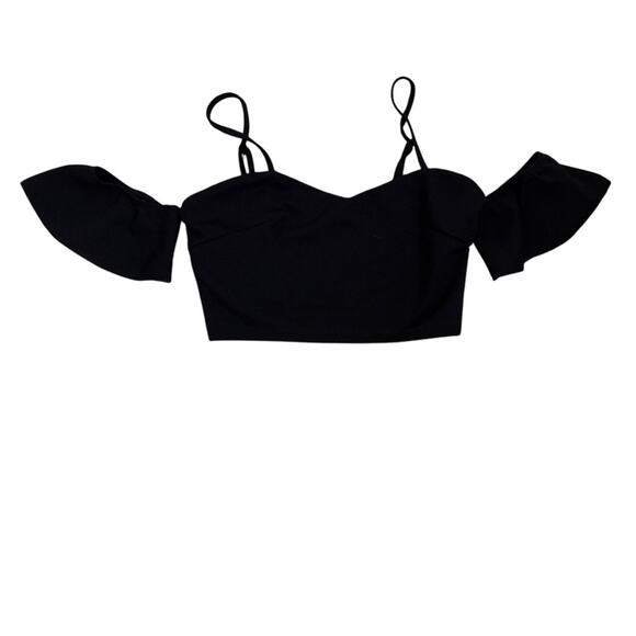SHEIN Black Off the Shoulder Crop Top Size Women's Small - Picture 1 of 2